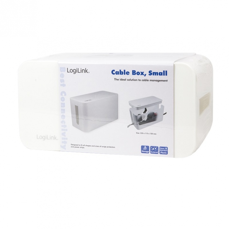 Imagine Cutie pentru organizare cabluri alba 235x115x120mm, Logilink KAB0061